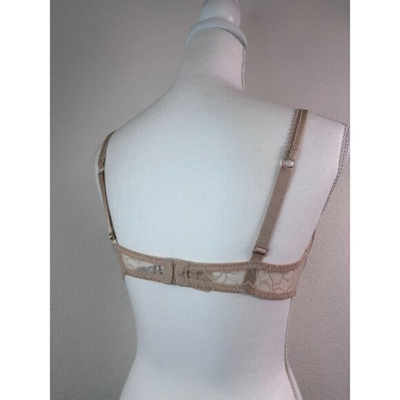 Wacoal‎ 36C beige rosy outlook contour t-shirt underwire bra lightly lined lace - Picture 3 of 5